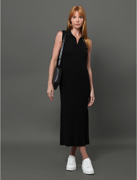 Vestido Feminino Tricot Canelado Calvin Klein
