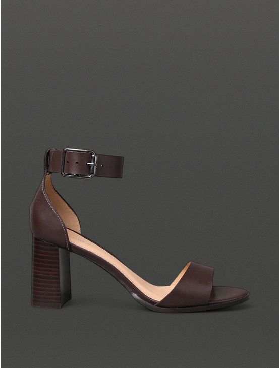 Sandália Feminina Salto Bloco Calvin Klein - Cafe Sandália Feminina Salto Bloco Calvin Klein Cafe 37