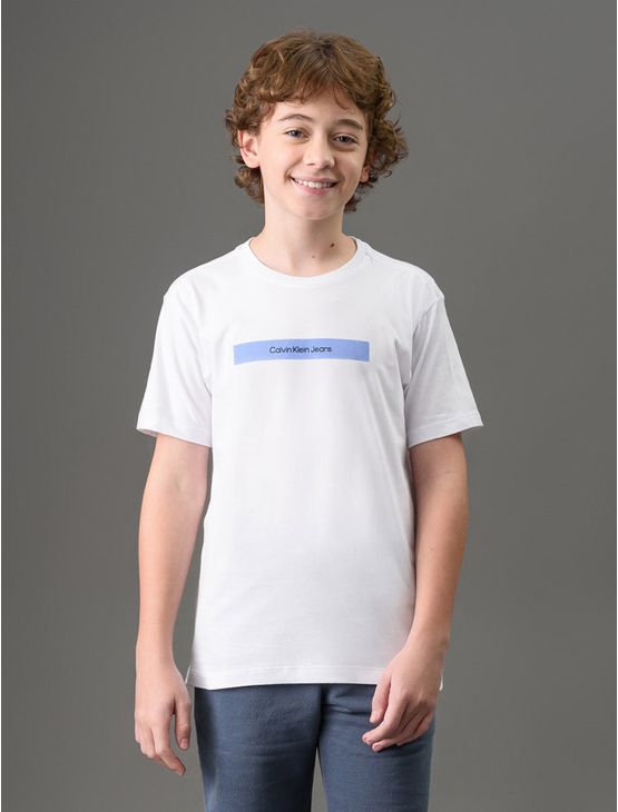 Camiseta Menino Logo Sport Calvin Klein Jeans - Branco Camiseta Menino Logo Sport Calvin Klein Jeans Branco 10