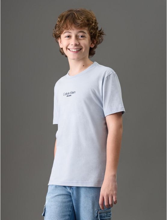 Camiseta Menino Logo Calvin Klein Jeans - Lavanda Camiseta Menino Logo Calvin Klein Jeans Lavanda 10
