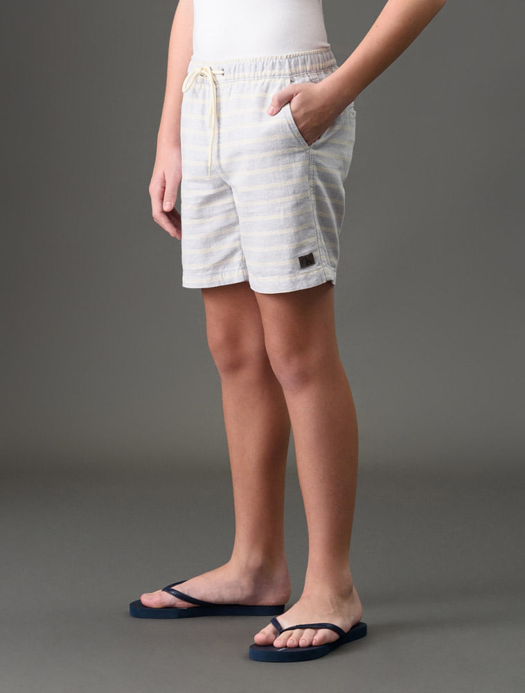 Shorts Menino Elástico Listras Calvin Klein Jeans - Lavanda