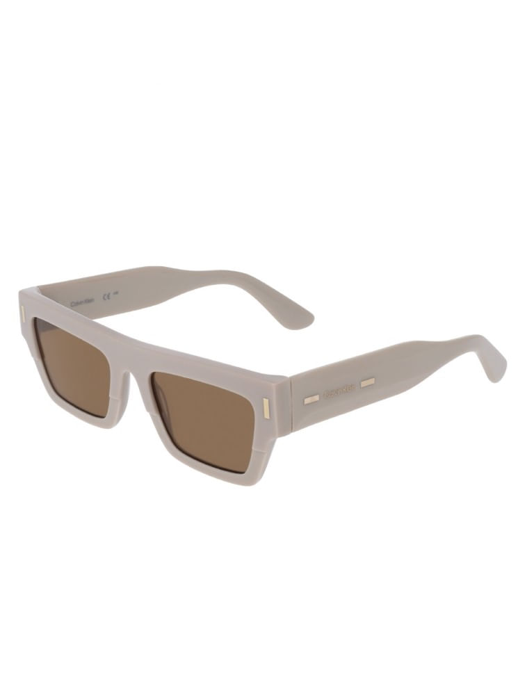 Óculos Retangular Tortoise Calvin Klein - Beige