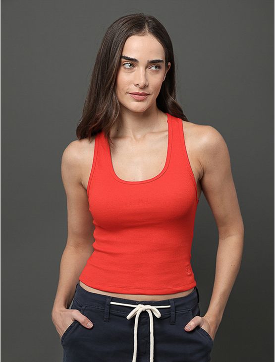 Regata Feminina Nadador Ribana Calvin Klein Jeans - Vermelho Regata Feminina Nadador Ribana Calvin Klein Jeans Vermelho g