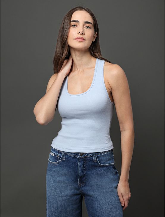 Regata Feminina Nadador Ribana Calvin Klein Jeans - Lavanda Regata Feminina Nadador Ribana Calvin Klein Jeans Lavanda m