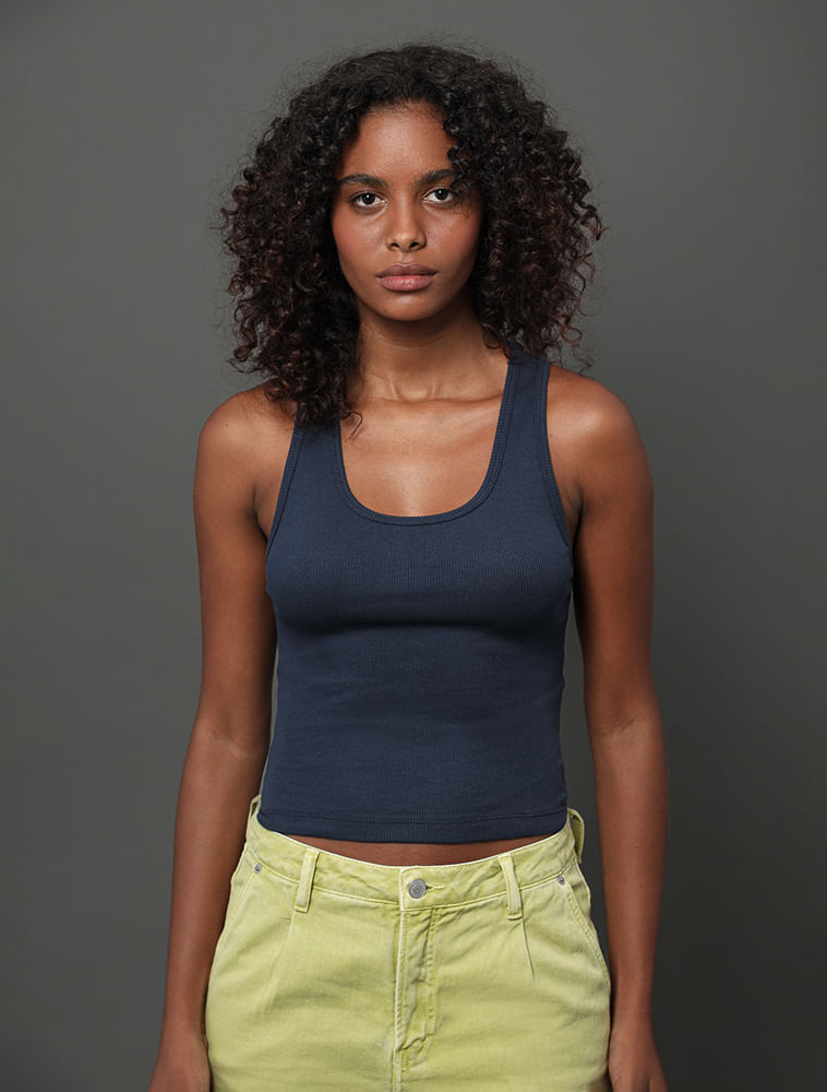 Regata Feminina Nadador Ribana Calvin Klein Jeans - Marinho