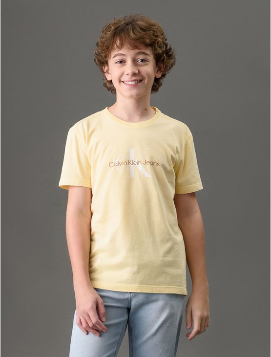 Camiseta Menino Logo Reissue Calvin Klein Jeans - Amarelo Manteiga Camiseta Menino Logo Reissue Calvin Klein Jeans Amarelo Manteiga 6