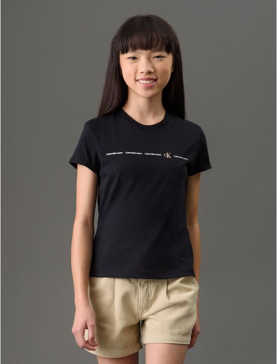 Camiseta Menina Algodão Orgânico Calvin Klein Jeans - Preto Camiseta Menina Algodão Orgânico Calvin Klein Jeans Preto 6