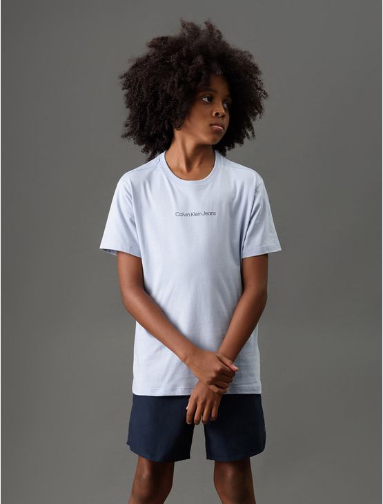 Camiseta Menino Logo Centralizado Calvin Klein Jeans - Lavanda Camiseta Menino Logo Centralizado Calvin Klein Jeans Lavanda 6