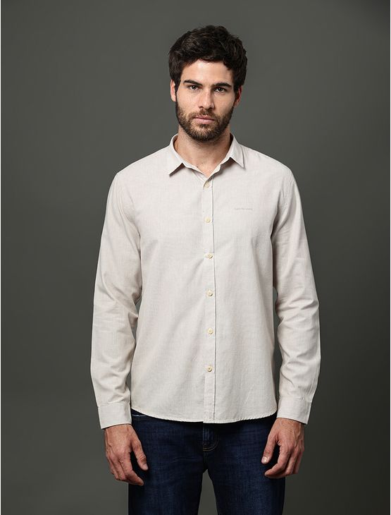 Camisa Masculina Slim Lsitrada Calvin Klein Jeans