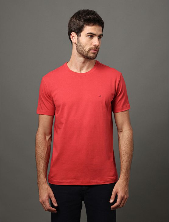 Camiseta Masculina Meia Malha Calvin Klein - Vermelho Camiseta Masculina Meia Malha Calvin Klein Vermelho Pp