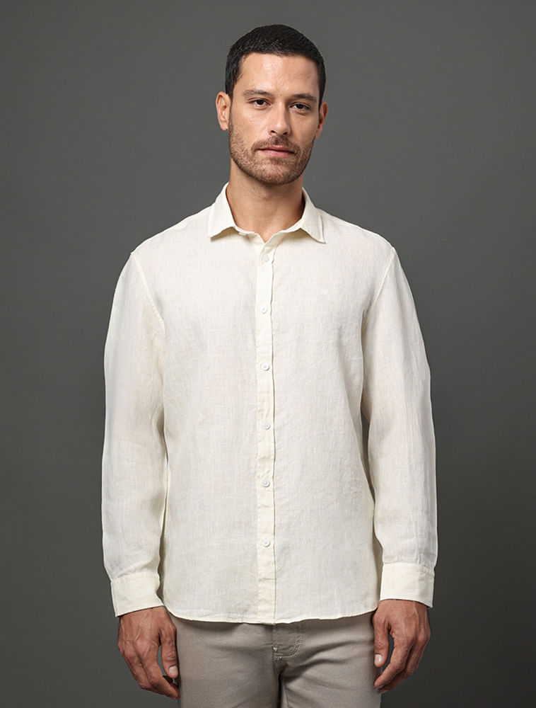 Camisa Masculina Cannes Linen Calvin Klein - Amarelo Manteiga