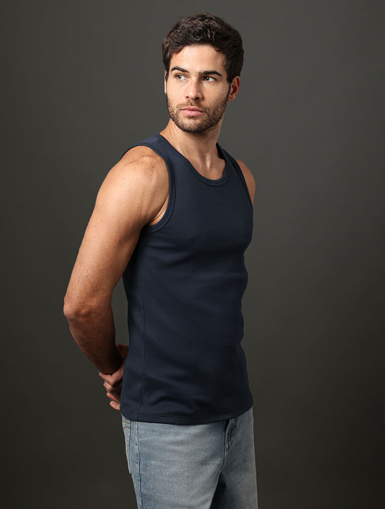 Regata Masculina Ribana Monogram Calvin Klein Jeans - Marinho