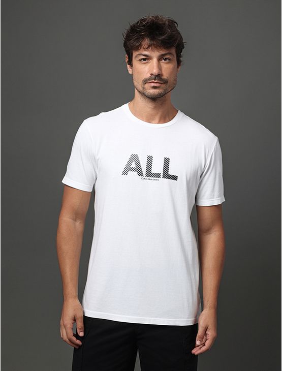 Camiseta Masculina All Calvin Klein Jeans - Branco Camiseta Masculina All Calvin Klein Jeans Branco Pp