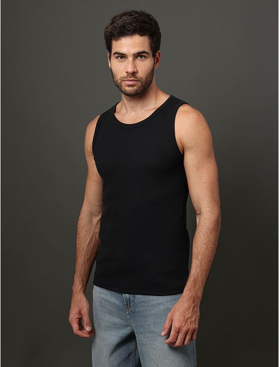 Regata Masculina Ribana Monogram Calvin Klein Jeans - Preto Regata Masculina Ribana Monogram Calvin Klein Jeans Preto m