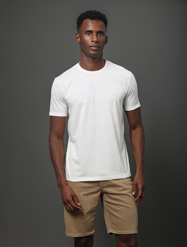 Camiseta Masculina Botonê Calvin Klein Jeans - Off White