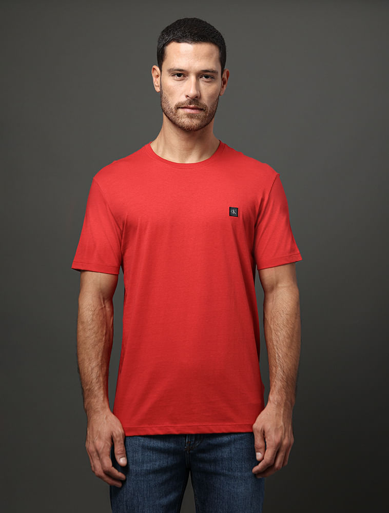 Camiseta Masculina Patch Calvin Klein Jeans - Vermelho