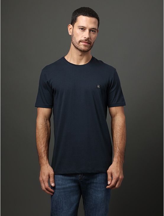 Camiseta Masculina Patch Calvin Klein Jeans - Marinho Camiseta Masculina Patch Calvin Klein Jeans Marinho Pp