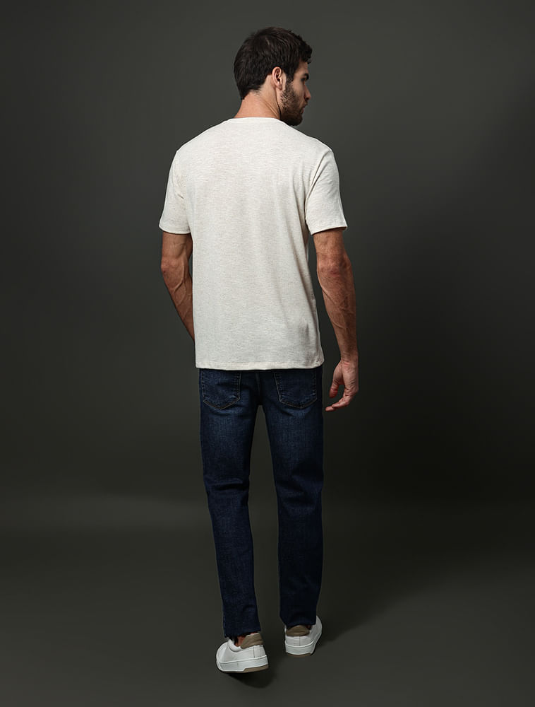 Camiseta Masculina Linho Calvin Klein Jeans - Off White — foto 3