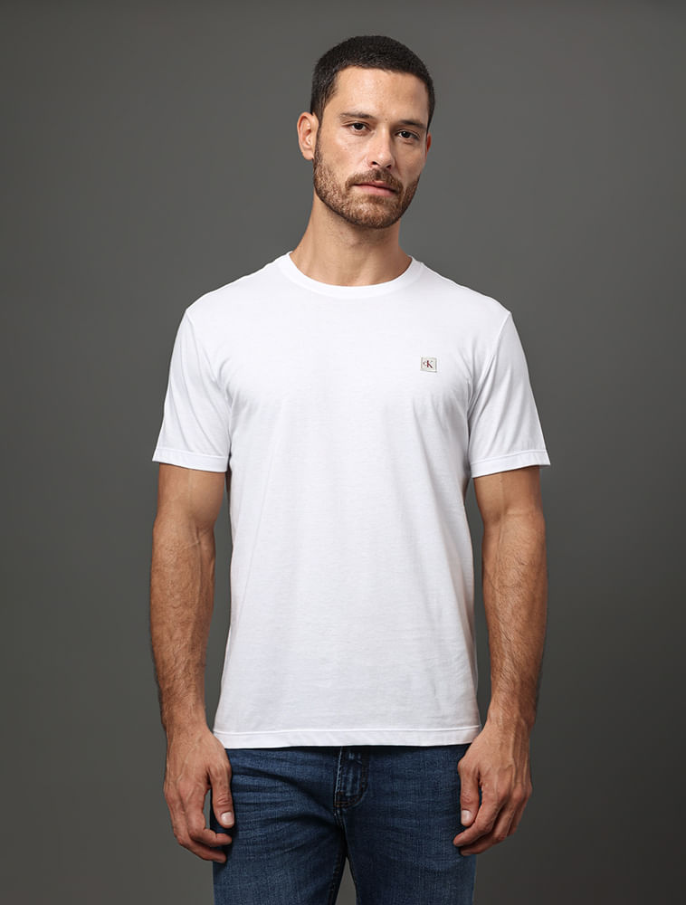 Camiseta Masculina Patch Calvin Klein Jeans - Branco
