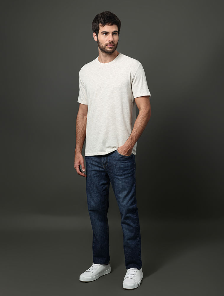 Camiseta Masculina Linho Calvin Klein Jeans - Off White — foto 4