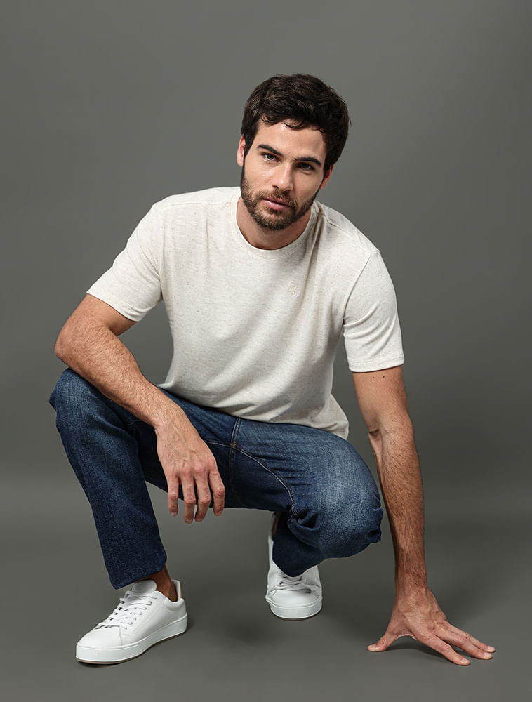 Camiseta Masculina Linho Calvin Klein Jeans - Off White — foto 6