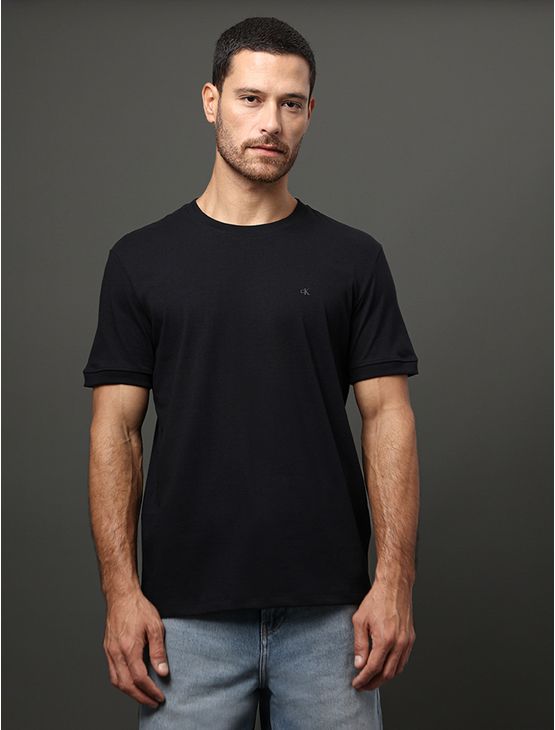 Camiseta Masculina Malhão Com Punhos Calvin Klein Jeans - Preto Camiseta Masculina Malhão Com Punhos Calvin Klein Jeans Preto p