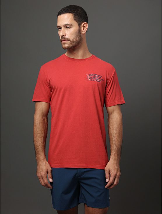 Camiseta Masculina Ny Address Calvin Klein Jeans - Vermelho Camiseta Masculina Ny Address Calvin Klein Jeans Vermelho p