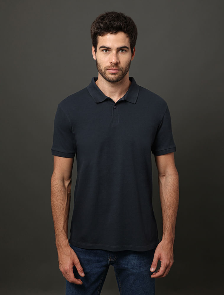 Polo Masculina Textura Calvin Klein Jeans - Marinho