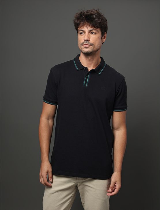 Polo Masculina Listras Peitilho Calvin Klein Jeans - Preto Polo Masculina Listras Peitilho Calvin Klein Jeans Preto Pp