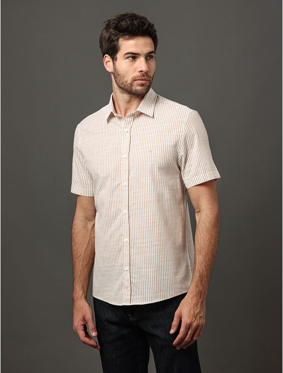 Camisa Masculina Flamê Listras Calvin Klein Jeans