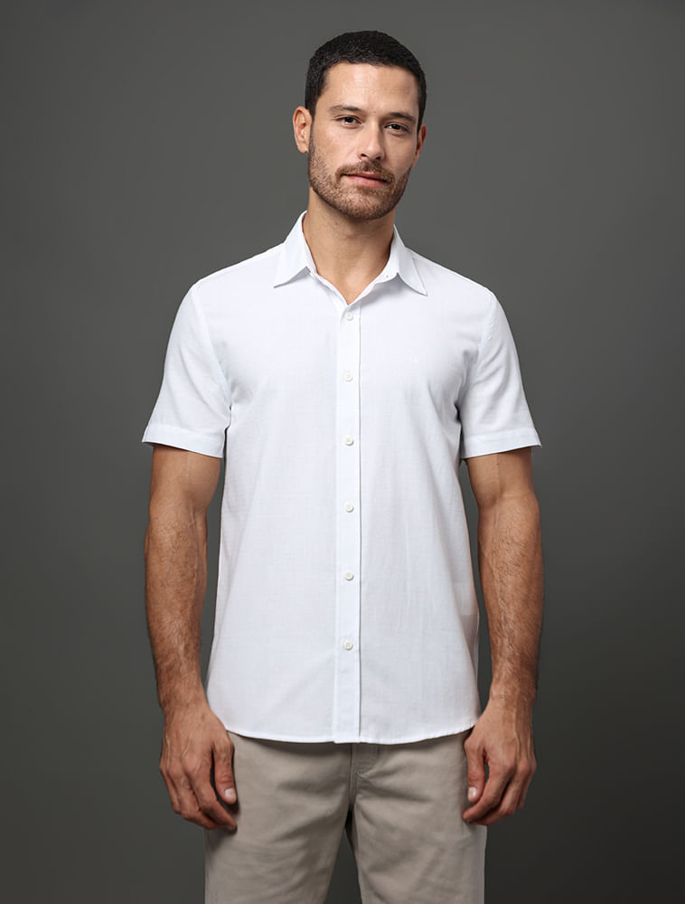 Camisa Masculina Chevron Calvin Klein Jeans - Branco