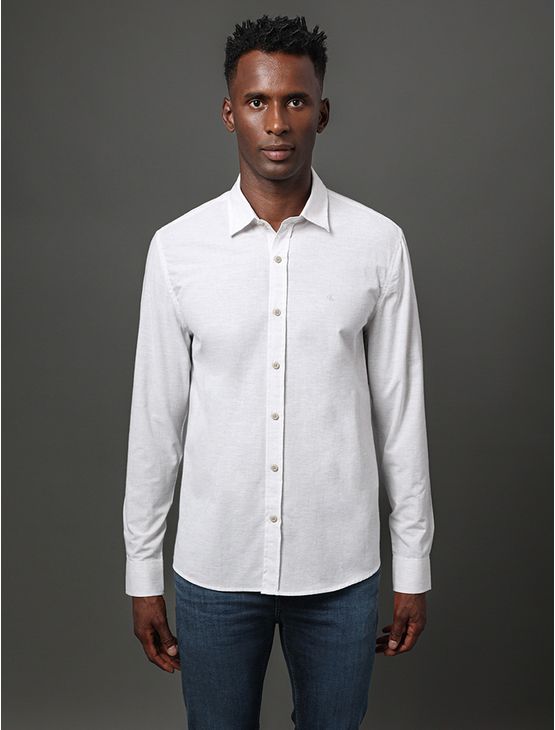 Camisa Masculina Cotton Linen Calvin Klein Jeans