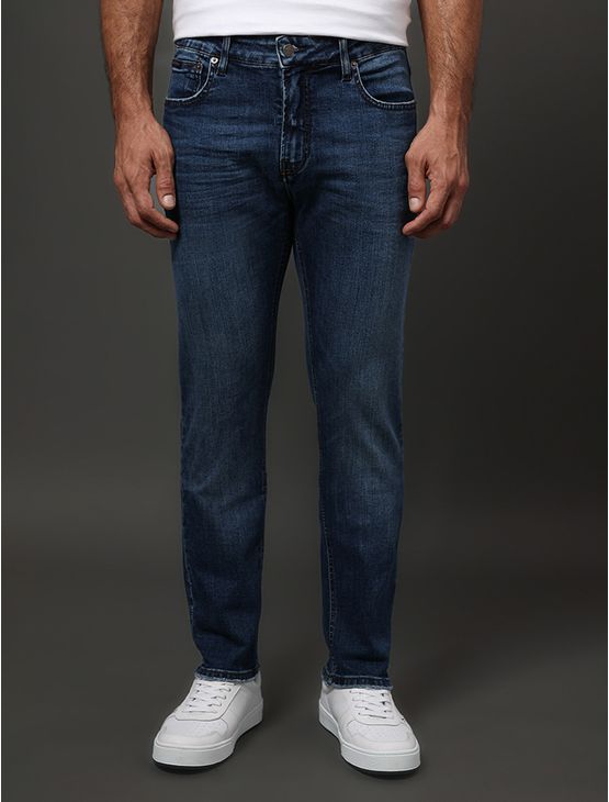 Calça Jeans Masculina Slim 5 Pockets Calvin Klein Jeans - Marinho Calça Jeans Masculina Slim 5 Pockets Calvin Klein Jeans Marinho 48