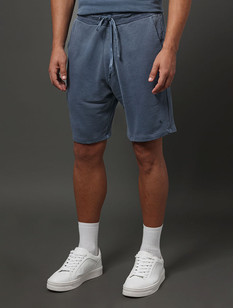 Bermuda Masculina Moletom Monograma Calvin Klein Jeans - Marinho