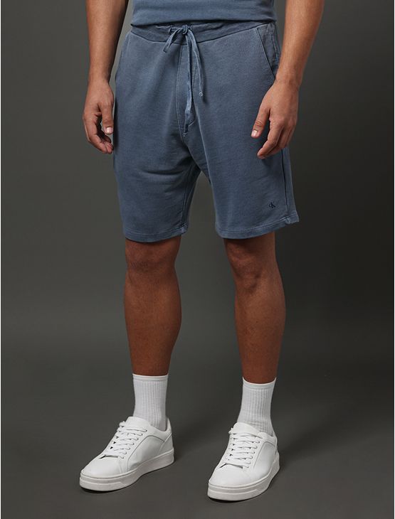 Bermuda Masculina Moletom Monograma Calvin Klein Jeans - Marinho Bermuda Masculina Moletom Monograma Calvin Klein Jeans Marinho p