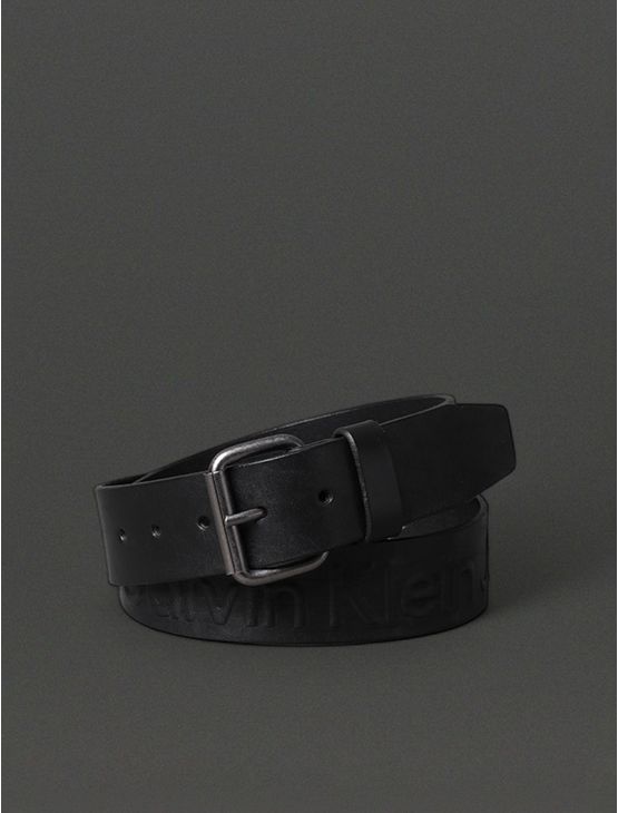 Cinto Masculino Embossed Calvin Klein Jeans - Preto Cinto Masculino Embossed Calvin Klein Jeans Preto 80