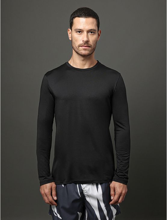 Camiseta Masculina Manga Longa Calvin Klein Swimwear - Preto Camiseta Masculina Manga Longa Calvin Klein Swimwear Preto p