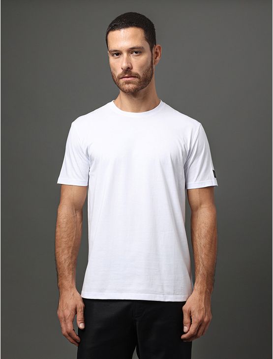 Camiseta Masculina Patch Manga Calvin Klein Jeans - Branco Camiseta Masculina Patch Manga Calvin Klein Jeans Branco g