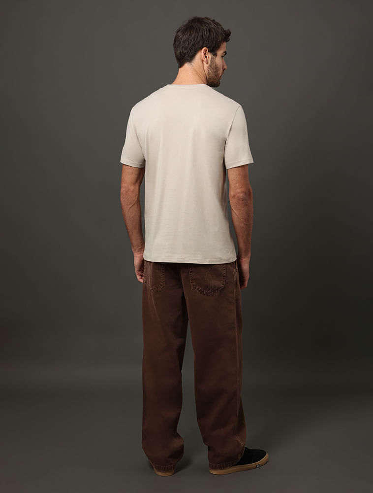 Camiseta Masculina Patch Manga Calvin Klein Jeans - Caqui Claro — foto 2