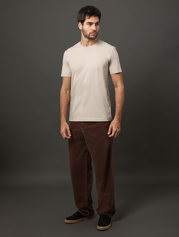 Camiseta Masculina Patch Manga Calvin Klein Jeans - Caqui Claro — foto 5