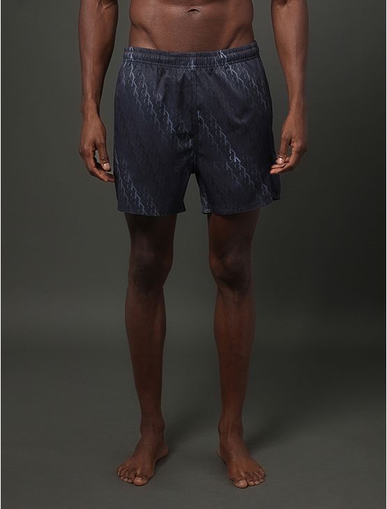 Shorts D'Água Masculino Elástico Monogram Calvin Klein Swimwear - Preto Shorts D'Água Masculino Elástico Monogram Calvin Klein Swimwear Preto p