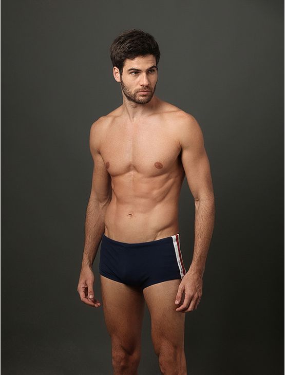 Sunga Trunk Faixa Bicolor Calvin Klein Swimwear - Marinho Sunga Trunk Faixa Bicolor Calvin Klein Swimwear Marinho p