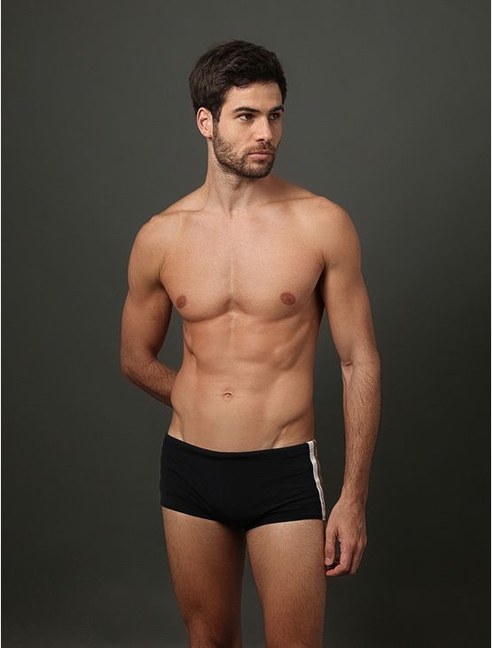 Sunga Trunk Faixa Bicolor Calvin Klein Swimwear - Havana Sunga Trunk Faixa Bicolor Calvin Klein Swimwear Havana p