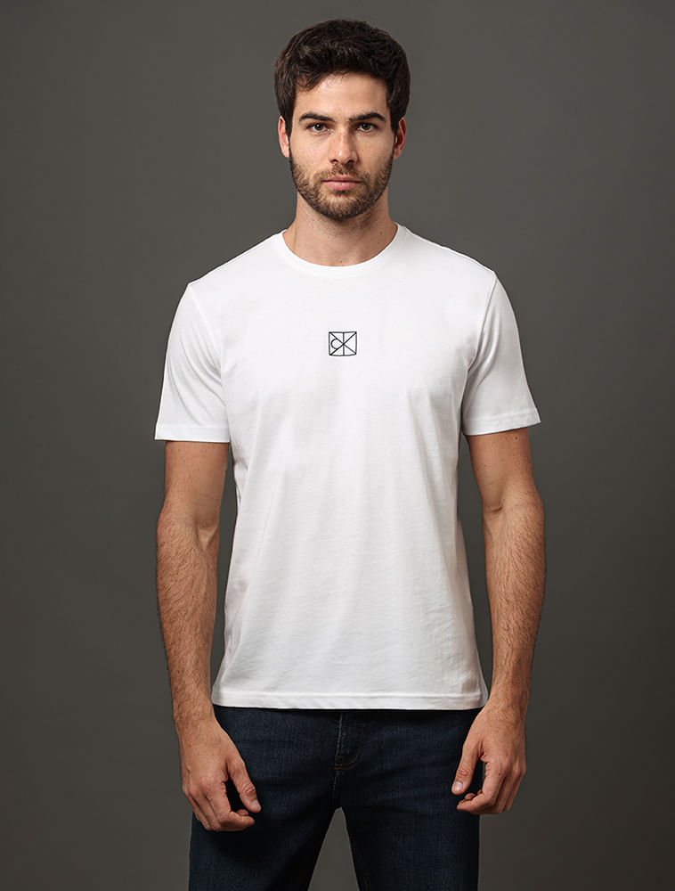 Camiseta Masculina Rubber Patch Calvin Klein - Branco