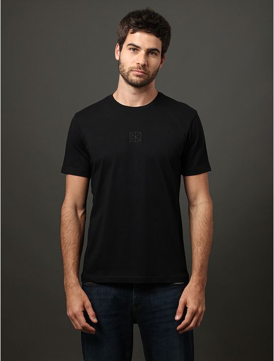 Camiseta Masculina Rubber Patch Calvin Klein - Preto Camiseta Masculina Rubber Patch Calvin Klein Preto Pp