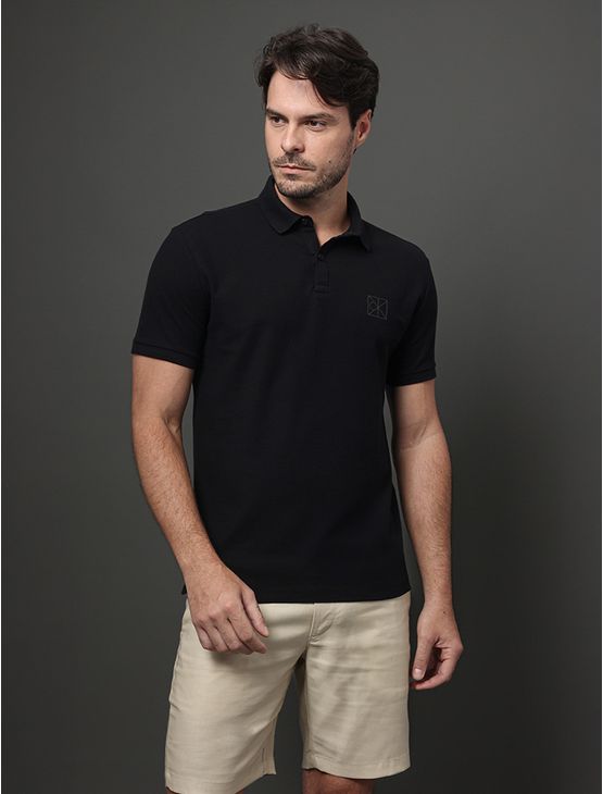Polo Masculina Piquet Carmel Calvin Klein - Preto Polo Masculina Piquet Carmel Calvin Klein Preto m