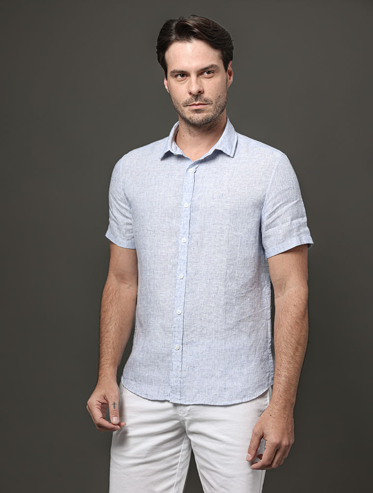 Camisa Masculina Cannes Linen Calvin Klein - Marinho