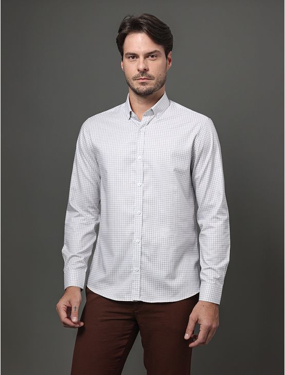 Camisa Ml Masc Regular Bd Pima - Branco Camisa Ml Masc Regular Bd Pima Branco 2