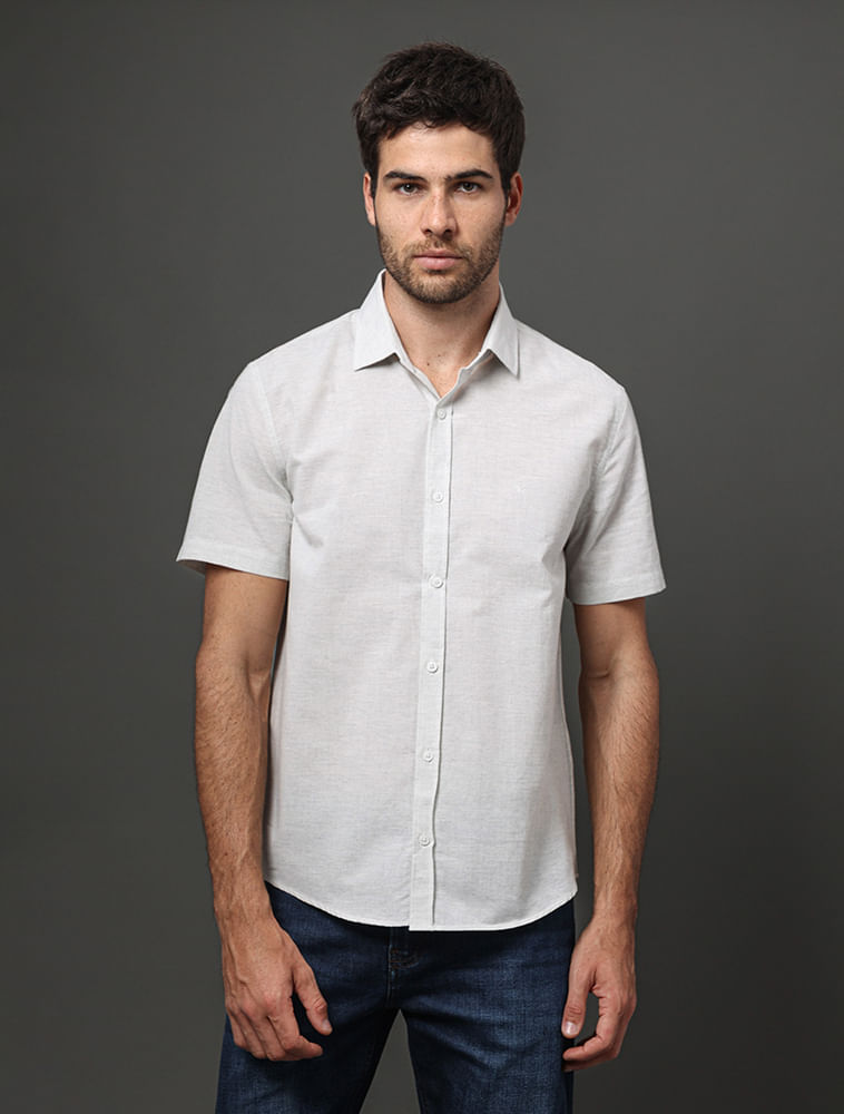 Camisa Masculina Premium Calvin Klein - Cinza Claro — Calvin Klein
