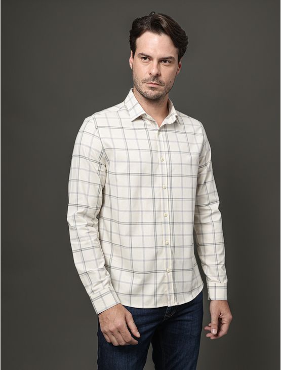 Camisa Masculina Regular Calvin Klein - Caqui Claro Camisa Masculina Regular Calvin Klein Caqui Claro 4
